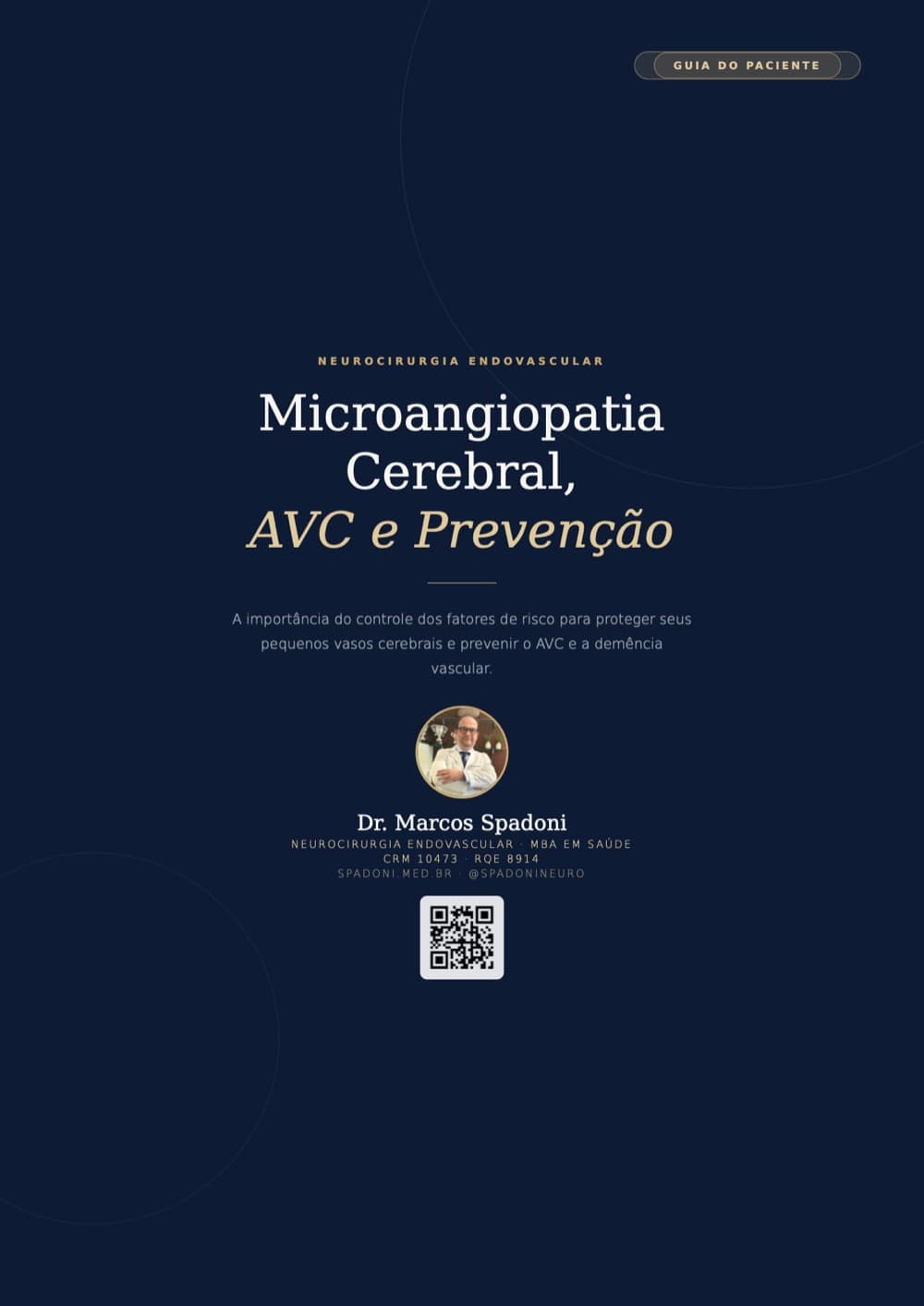 Capa do guia Microangiopatia Cerebral, AVC e Prevenção